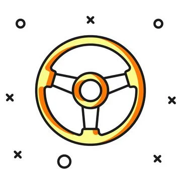 Filled outline Racing simulator cockpit icon isolated on white background. .. Illustrazione stock
