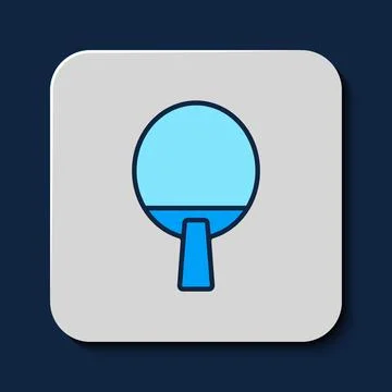 Filled outline Racket for playing table tennis icon isolated on blue backgrou 스톡 일러스트