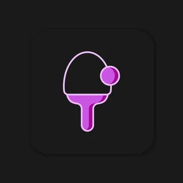 Filled outline Racket for playing table tennis icon isolated on black backg.. Stock Illustration