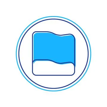 Filled outline Rectangular pillow icon isolated on white background. Cushion 库存插图