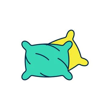 Filled outline Rectangular pillow icon isolated on white background. Cushion Stockillustratie