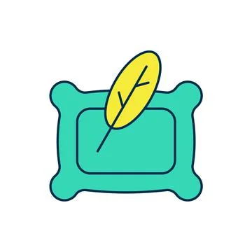 Filled outline Rectangular pillow icon isolated on white background. Cushion Stock Illustration