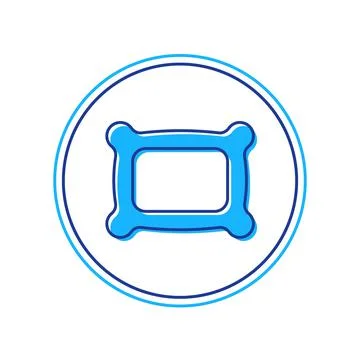 Filled outline Rectangular pillow icon isolated on white background. Cushion Stock Illustration