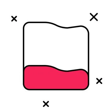 Filled outline Rectangular pillow icon isolated on white background. Cushion Ilustração Stock