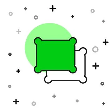 Filled outline Rectangular pillow icon isolated on white background. Cushion イラスト素材