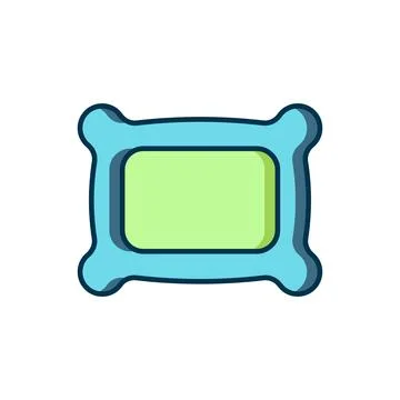 Filled outline Rectangular pillow icon isolated on white background. Cushio.. 스톡 일러스트