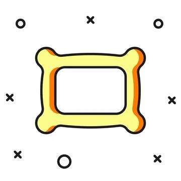 Filled outline Rectangular pillow icon isolated on white background. Cushio.. 库存插图
