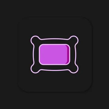Filled outline Rectangular pillow icon isolated on black background. Cushio.. Stock Illustration