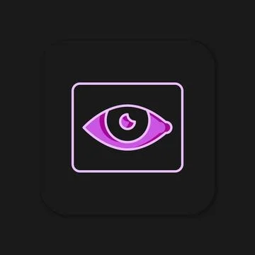 Filled outline Red eye effect icon isolated on black background. Eye rednes.. Stock Illustration