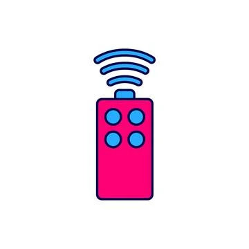 Filled outline Remote control for the camera icon isolated on white background Stock Illustration
