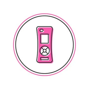 Filled outline Remote control icon isolated on white background.  Vector Stock Illustration