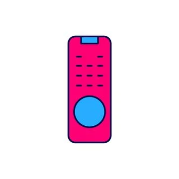 Filled outline Remote control icon isolated on white background.  Vector Stock Illustration