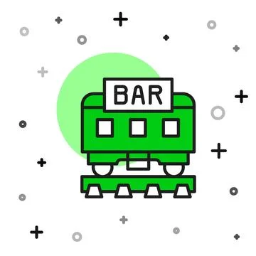 Filled outline Restaurant train icon isolated on white background.  Vector イラスト素材