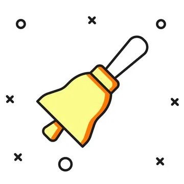 Filled outline Ringing bell icon isolated on white background. Alarm symbol.. Stock Illustration