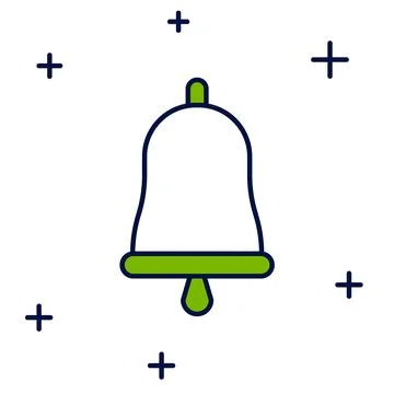 Filled outline Ringing bell icon isolated on white background. Alarm symbol.. Stock Illustration