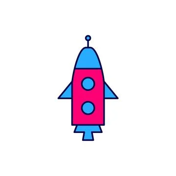 Filled outline Rocket ship icon isolated on white background. Space travel... Stock Illustration