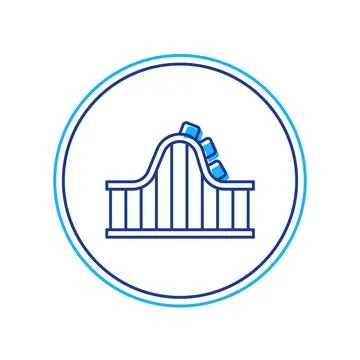 Filled outline Roller coaster icon isolated on white background. Amusement .. Stock Illustration