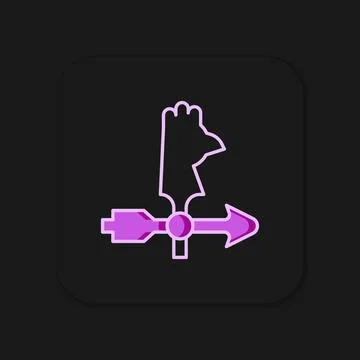Filled outline Rooster weather vane icon isolated on black background. Weat.. Stock Illustration
