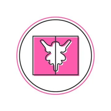 Filled outline Rorschach test icon isolated on white background. Psycho Illustrazione stock
