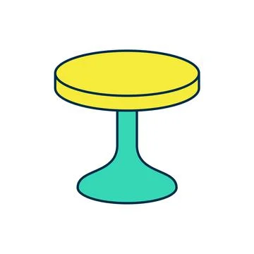 Filled outline Round table icon isolated on white background. Vector Illustrazione stock