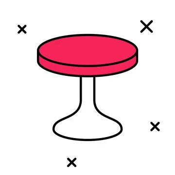 Filled outline Round table icon isolated on white background. Vector Illustrazione stock