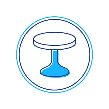Filled outline Round table icon isolated on white background. Vector Stock Illustration