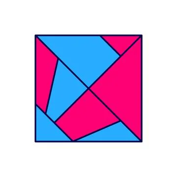 Filled outline Rubik cube icon isolated on white background. Mechanical puzzl 库存插图