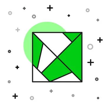 Filled outline Rubik cube icon isolated on white background. Mechanical puzzle 스톡 일러스트