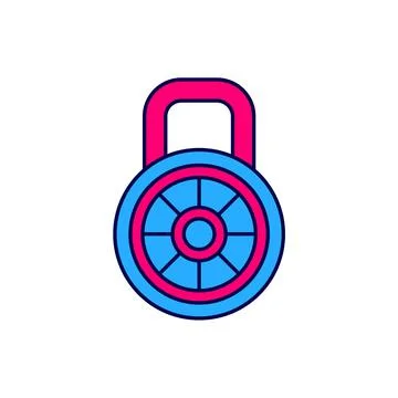 Filled outline Safe combination lock icon isolated on white background. Combi 스톡 일러스트