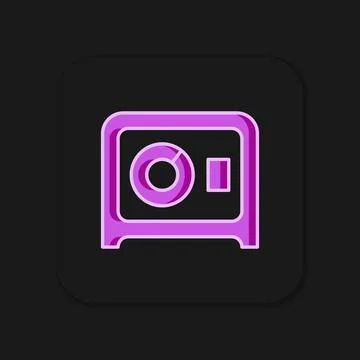 Filled outline Safe icon isolated on black background. The door safe a bank.. 库存插图