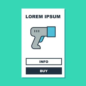 Filled outline Scanner scanning bar code icon isolated on turquoise background Stock-Illustration