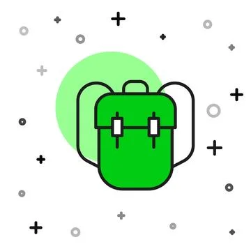 Filled outline School backpack icon isolated on white background. Vector 스톡 일러스트