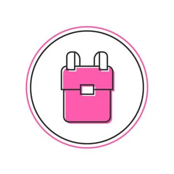 Filled outline School backpack icon isolated on white background. Vector イラスト素材