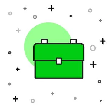 Filled outline School backpack icon isolated on white background.  Vector Stock Illustration