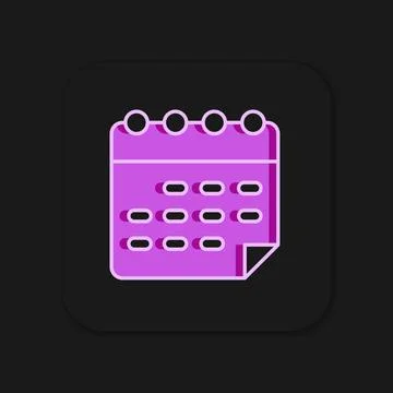 Filled outline School timetable icon isolated on black background. Flat fil.. Stock Illustration