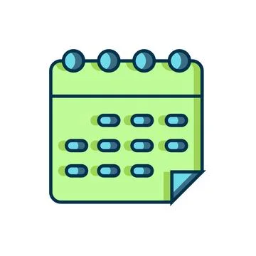 Filled outline School timetable icon isolated on white background. Flat fil.. Stock Illustration