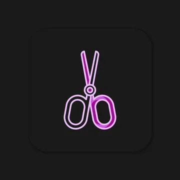 Filled outline Scissors icon isolated on black background. Tailor symbol. C.. Stock Illustration