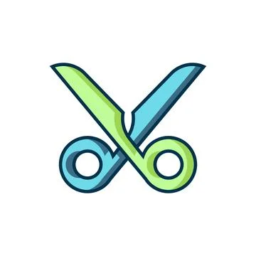 Filled outline Scissors icon isolated on white background. Cutting tool sig.. Stock Illustration