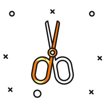 Filled outline Scissors icon isolated on white background. Tailor symbol. C.. Stock Illustration
