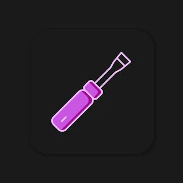 Filled outline Screwdriver icon isolated on black background. Service tool .. Stock Illustration