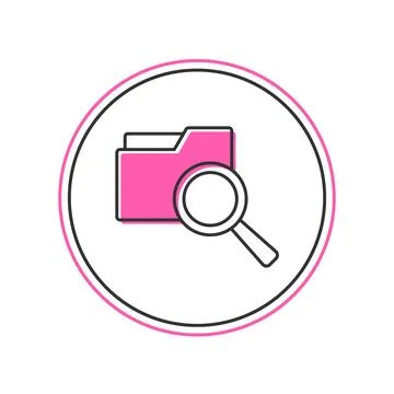 Filled outline Search concept with folder icon isolated on white background.. Stock Illustration