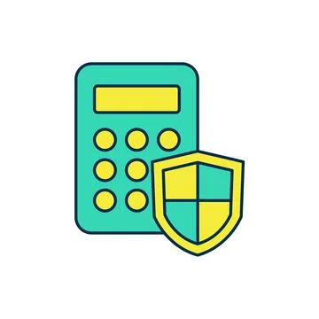 Filled outline Security system control panel with display icon isolated on white Stock Illustration