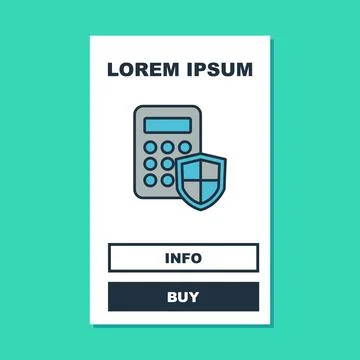 Filled outline Security system control panel with display icon isolated on Stock Illustration