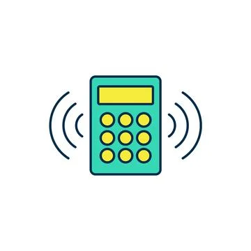 Filled outline Security system control panel with display icon isolated on white Stock Illustration