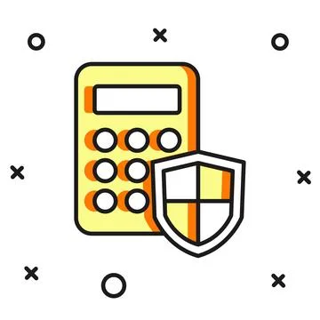 Filled outline Security system control panel with display icon isolated on .. イラスト素材