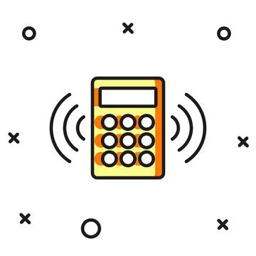 Filled outline Security system control panel with display icon isolated on .. Stock Illustration