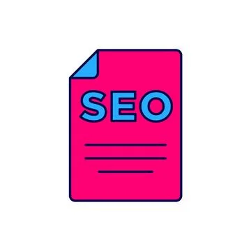 Filled outline SEO optimization icon isolated on white background. Vector イラスト素材