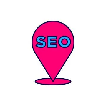 Filled outline SEO optimization icon isolated on white background. Vector イラスト素材