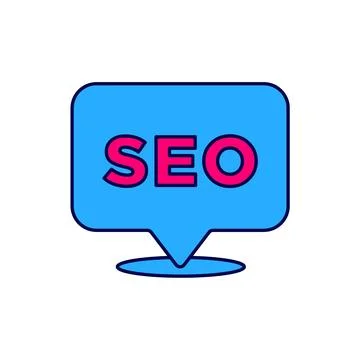 Filled outline SEO optimization icon isolated on white background. Vector Stock Illustration