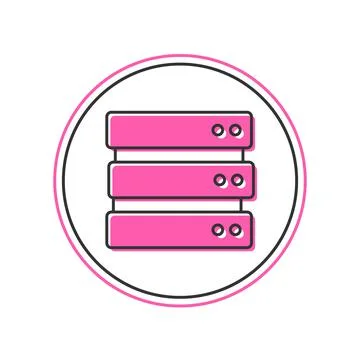 Filled outline Server, Data, Web Hosting icon isolated on white background Stock Illustration